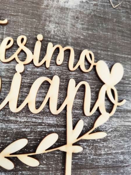 cake topper primo compleanno